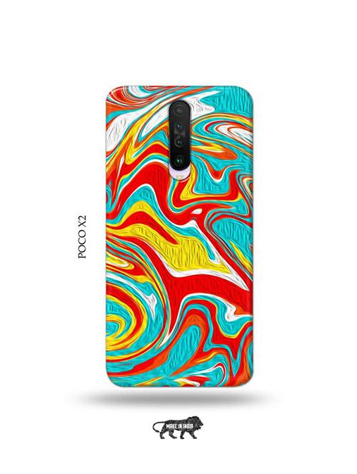 tweakymod designer printed hard case | messy red yellow back cover compatible with poco x2 - 19078723 - Very Small Image - 1