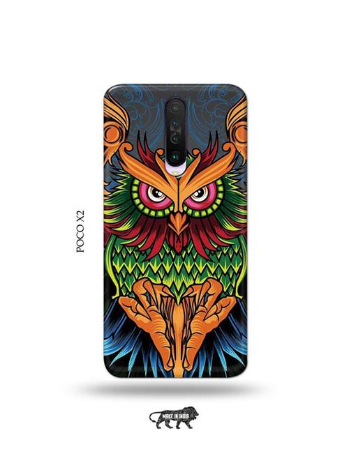tweakymod designer printed hard case | colourful owl back cover compatible with poco x2 - 19078875 - Very Small Image - 1