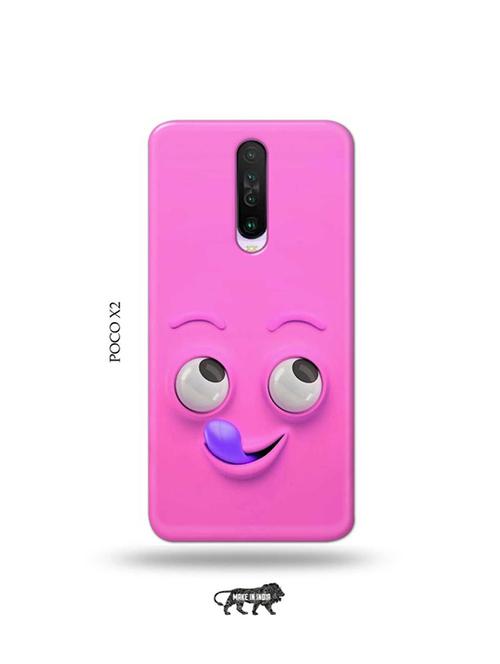 tweakymod designer printed hard case | yummy face pink back cover compatible with poco x2 - 19078878 - Very Small Image - 1