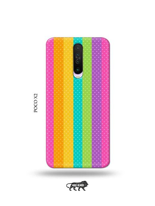 tweakymod designer printed hard case | dotted rainbow back cover compatible with poco x2 - 19078891 - Very Small Image - 1