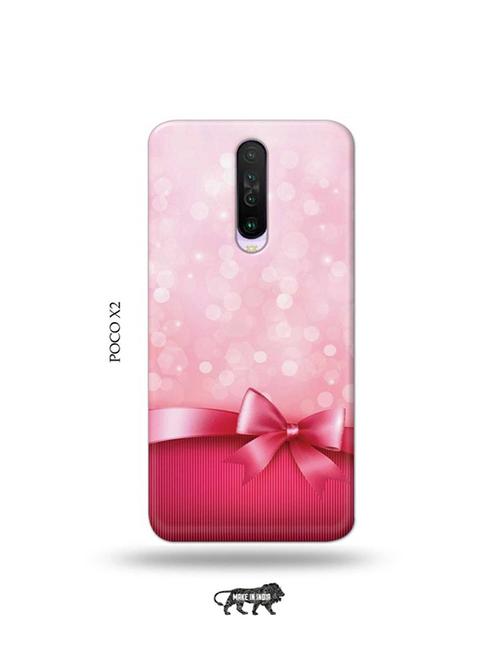 tweakymod designer printed hard case | pink bow tie back cover compatible with poco x2 - 19078956 - Very Small Image - 1