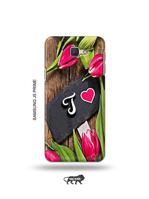tweakymod designer printed hard case | flower letter t back cover compatible with samsung j5 prime - 19079143 - Very Small Image - 1