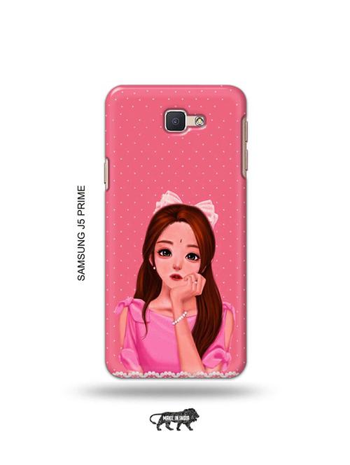 tweakymod designer printed hard case | pink girl back cover compatible with samsung j5 prime - 19079280 - Very Small Image - 1