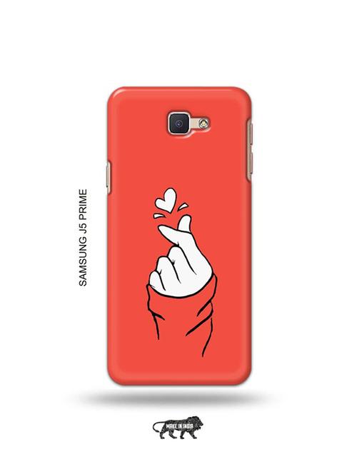 tweakymod designer printed hard case | korean heart gesture pink back cover compatible with samsung j5 prime - 19079529 - Very Small Image - 1