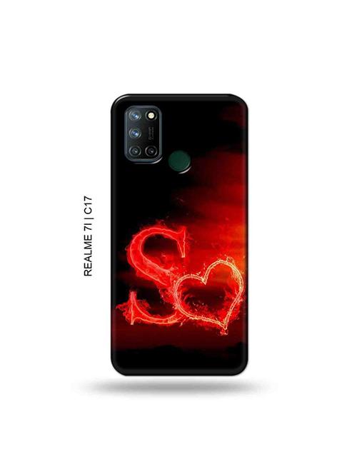 tweakymod designer printed hard case | fire heart letter s back cover compatible with realme 7i, realme c17 - 19079815 - Very Small Image - 1
