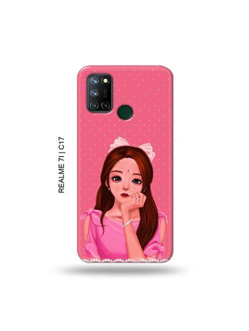 tweakymod designer printed hard case | pink girl back cover compatible with realme 7i, realme c17 - 19079867 - Very Small Image - 1
