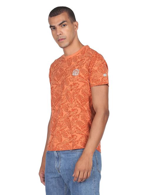 orange printed regular t-shirt - 19080884 - Very Small Image - 1