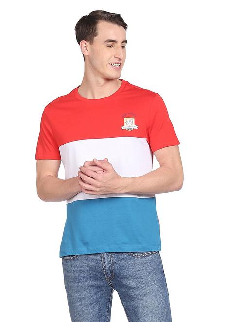 red block regular t-shirt - 19080903 - Very Small Image - 1