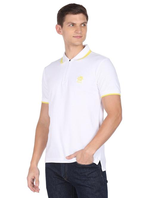 white solid polo t-shirt - 19081060 - Very Small Image - 1