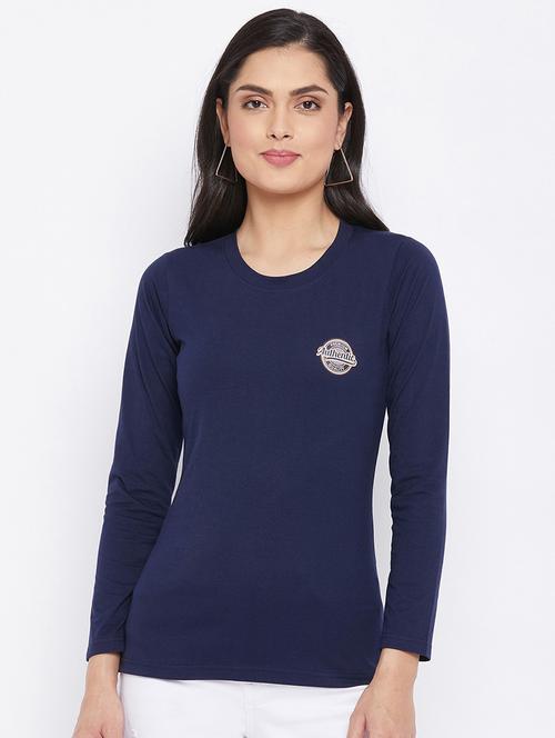 blue coloured printed regular tee - 19082214 - Very Small Image - 1