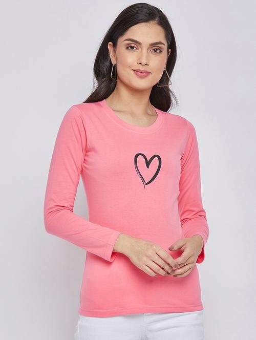 pink coloured printed regular tee - 19082230 - Very Small Image - 1