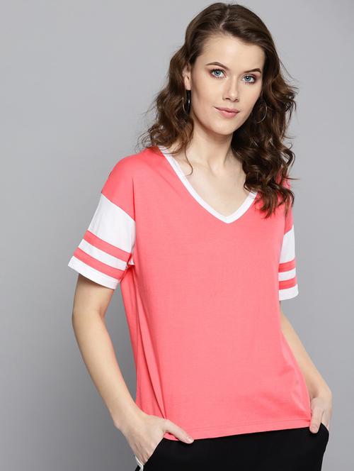 pink cotton blend regular tee - 19083721 - Very Small Image - 1
