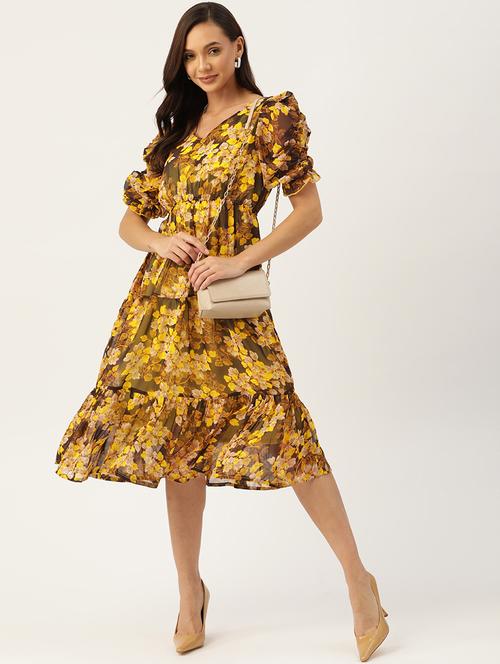 women's tiered dress floral dress - 19083877 - Very Small Image - 1