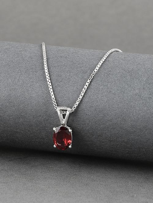 silver plated stone embellished pendant - 19085389 - Very Small Image - 1