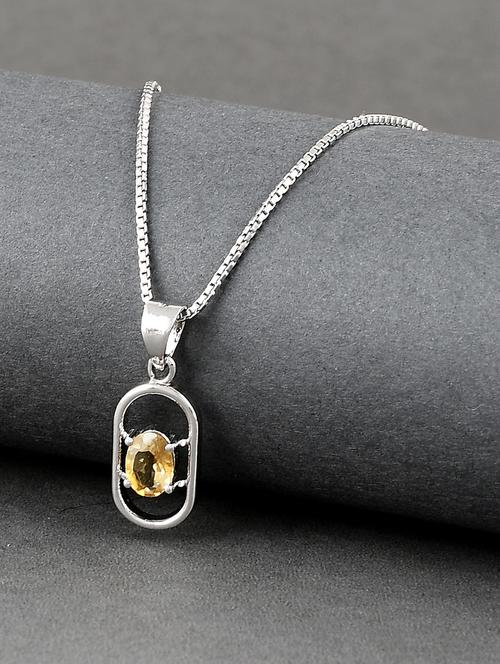 silver plated stone embellished pendant - 19085405 - Very Small Image - 1