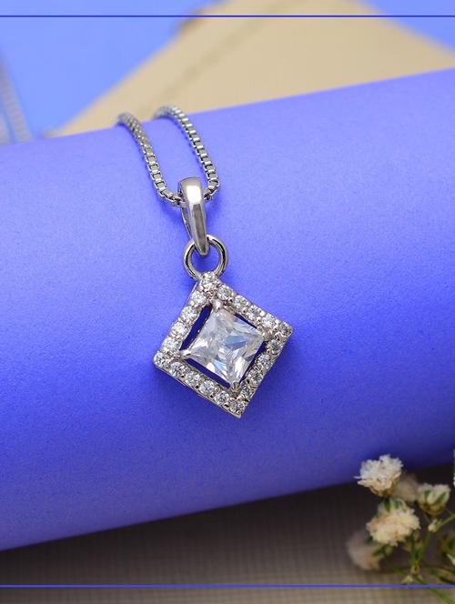 silver plated stone embellished pendant - 19085426 - Very Small Image - 1