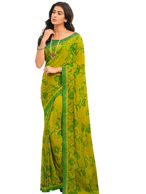 floral printed saree  with blouse - 19086467 - Very Small Image - 1