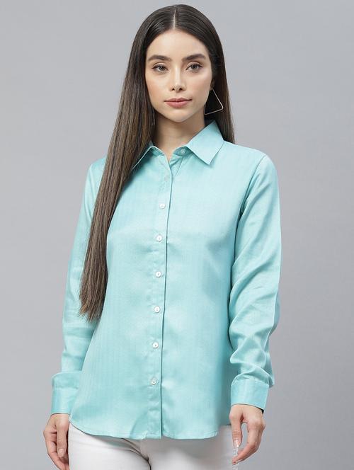 blue viscose regular shirt - 19086592 - Very Small Image - 1