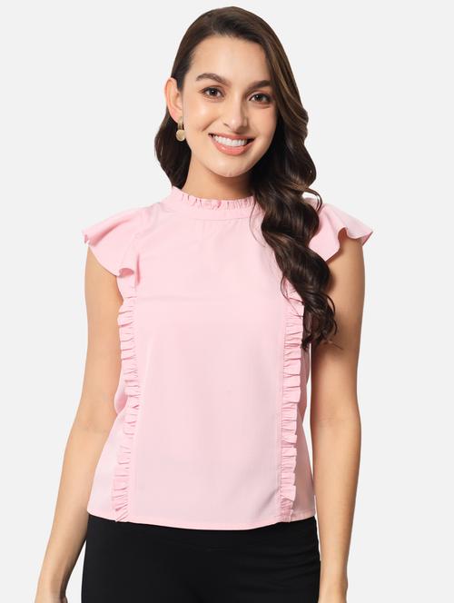 women's ruffle mock neck top - 19086805 - Very Small Image - 1