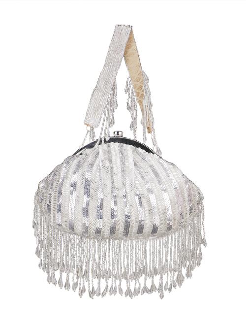 white faux silk regular clutch - 19088645 - Very Small Image - 1