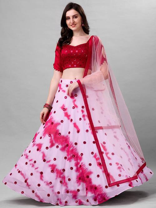 white embroidered lehenga - 19088738 - Very Small Image - 1