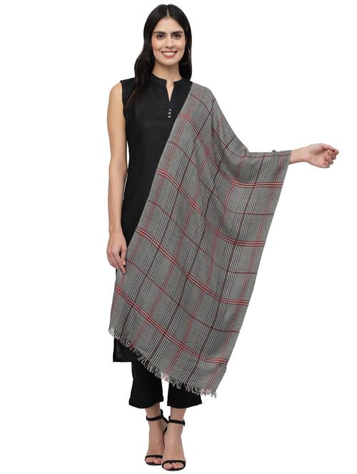 women's checks print stole - 19088901 - Very Small Image - 1