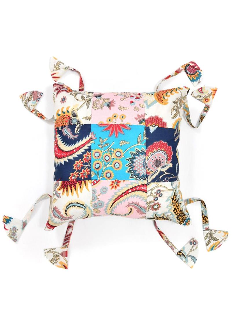 indhome life pure cotton 16x16inches reversible decorative tassels patch work cushion - 19088989 - Standard Image - 2