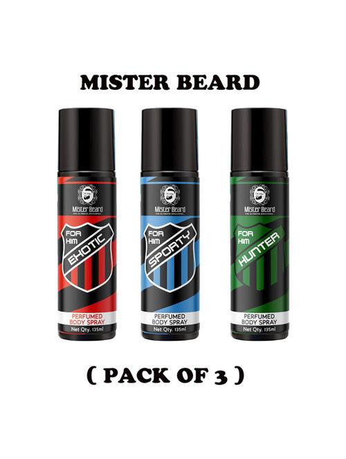 exotic, sporty & hunter perfumed body spray, pack of 3 - 19090064 - Very Small Image - 1