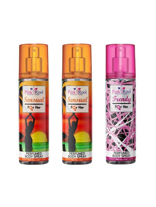 sensual & trendy perfumed body spray for women, pack of 3 - 19090082 - Very Small Image - 1