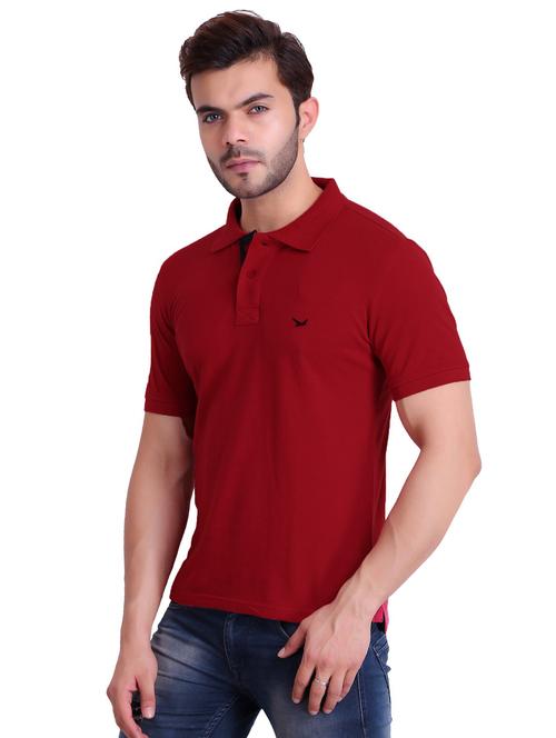 red solid polo t-shirt - 19090180 - Very Small Image - 1