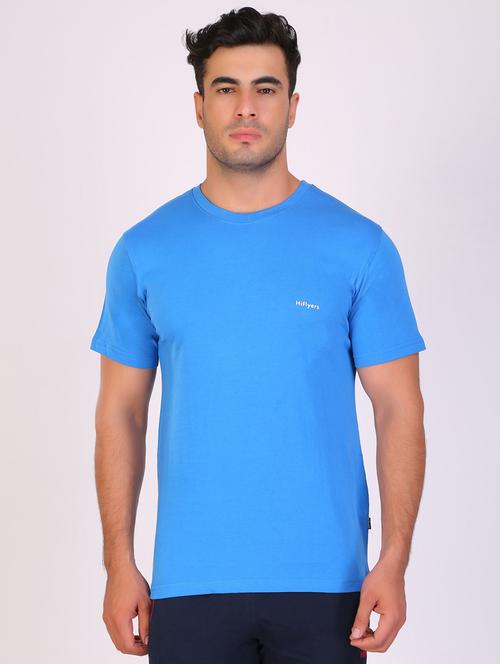 blue solid regular t-shirt - 19090328 - Very Small Image - 1