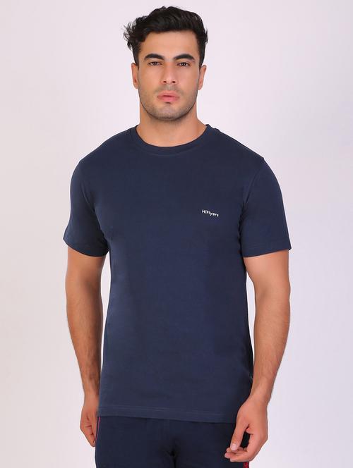 blue solid regular t-shirt - 19090329 - Very Small Image - 1