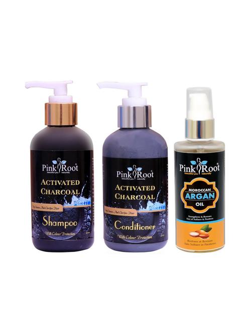 argan oil 100ml with charcoal shampoo and conditioner 200ml - 19095173 - Very Small Image - 1