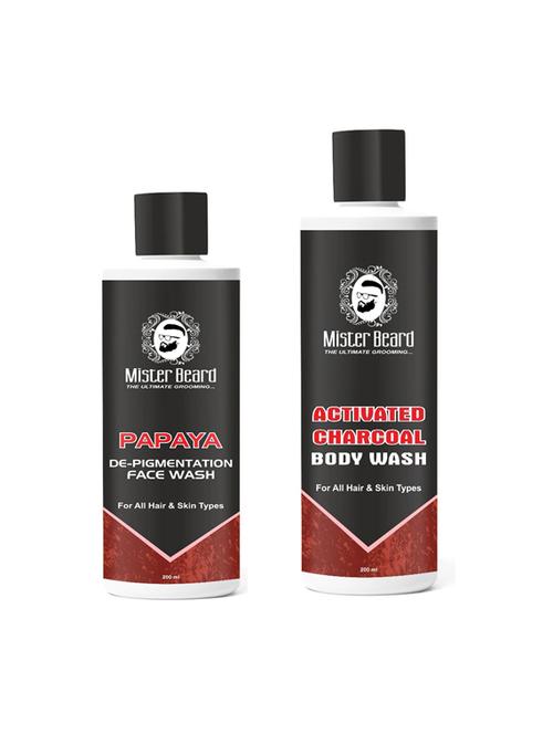 papaya de-pigmentation facewash 200ml with activated charcoal body wash 200ml - 19097272 - Very Small Image - 1