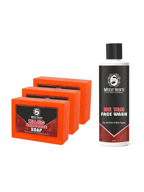 de-tan facewash 200ml with kojic handmade soap 100gm (pack of 3) - 19097308 - Very Small Image - 1