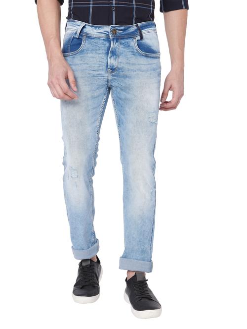 blue washed mid rise jeans - 19100387 - Very Small Image - 1