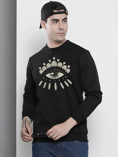 black cotton  sweatshirt - 19100667 - Very Small Image - 1