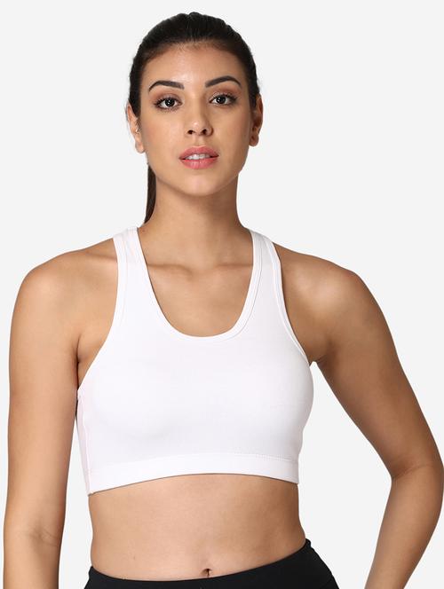 white cotton sports bra - 19100712 - Very Small Image - 1