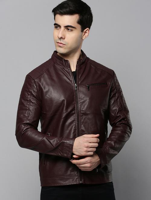 brown leather casual jacket - 19101551 - Very Small Image - 1