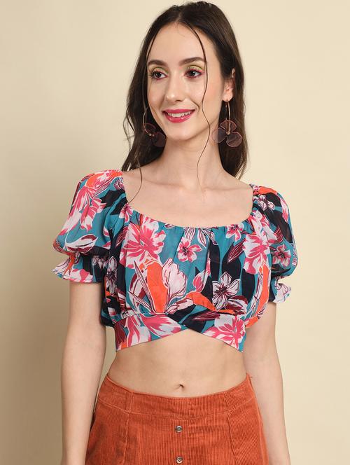 women's blouson round neck top - 19102187 - Very Small Image - 1