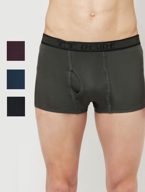men solid trunks combo - 19108737 - Very Small Image - 1