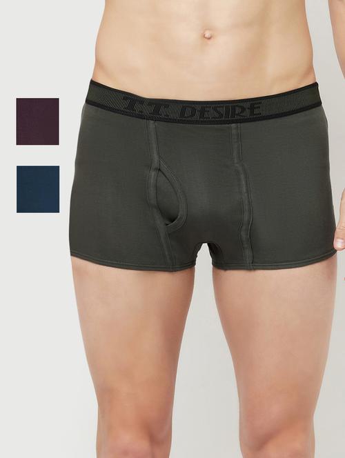 men solid trunks combo - 19108788 - Very Small Image - 1