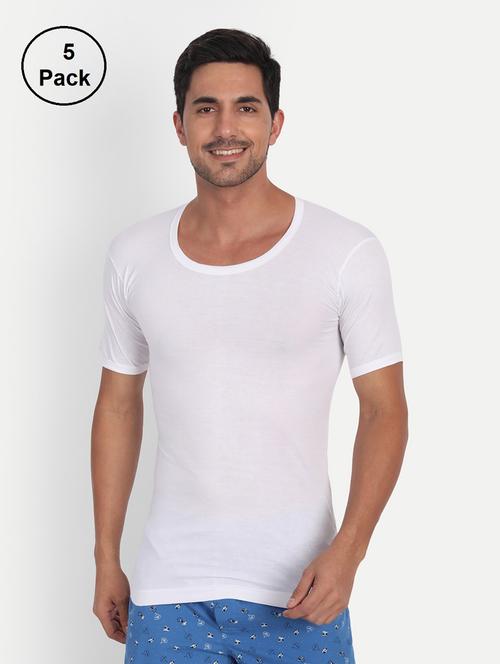 men solid white vests combo - 19109194 - Very Small Image - 1