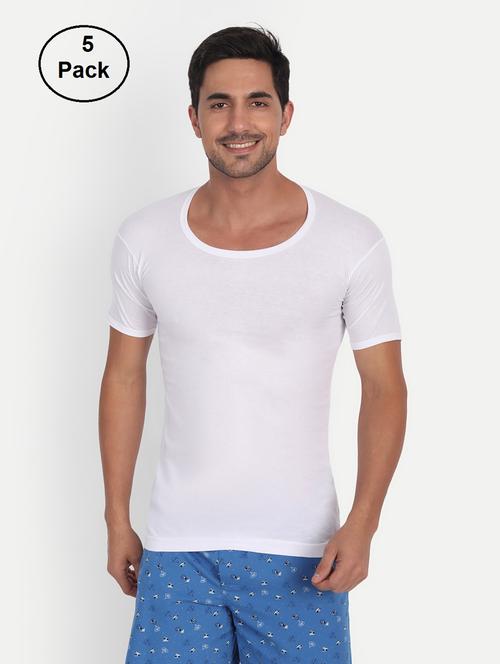 men solid white vests combo - 19109208 - Very Small Image - 1