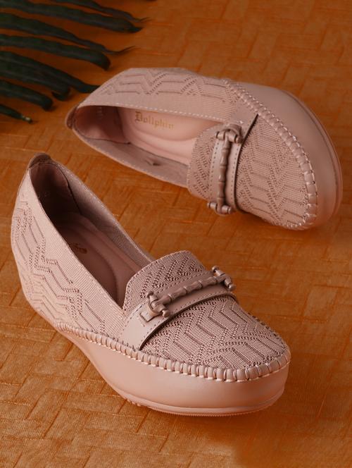 pink pu slip on loafers - 19110466 - Very Small Image - 1
