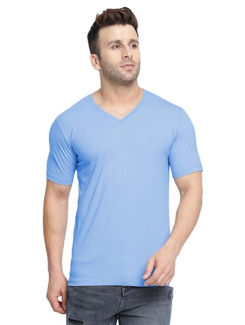 v neck solid t-shirt - 19111694 - Very Small Image - 1