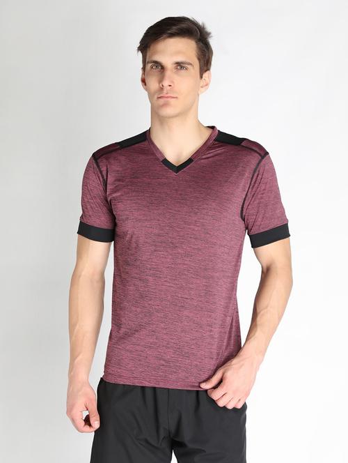 v neck solid t-shirt - 19111978 - Very Small Image - 1