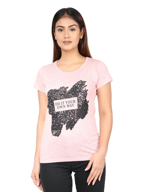 pink cotton regular tshirt - 19113042 - Very Small Image - 1