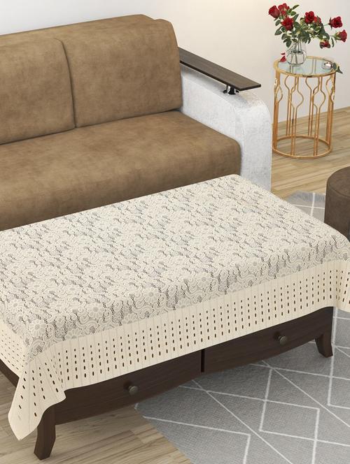 silky fabric 6 seater center table cover (40x60 inch)  - 19114903 - Very Small Image - 1