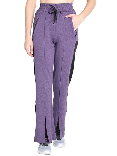 purple mid rise track pant - 19115210 - Very Small Image - 1